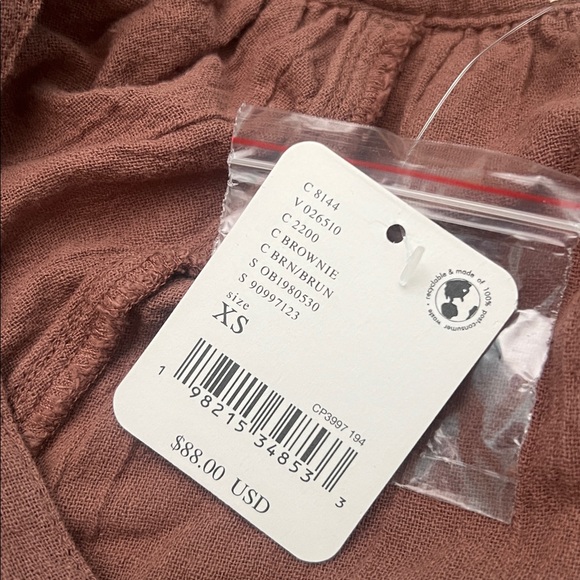 Free People cotton two piece set in brownie - Picture 2 of 8